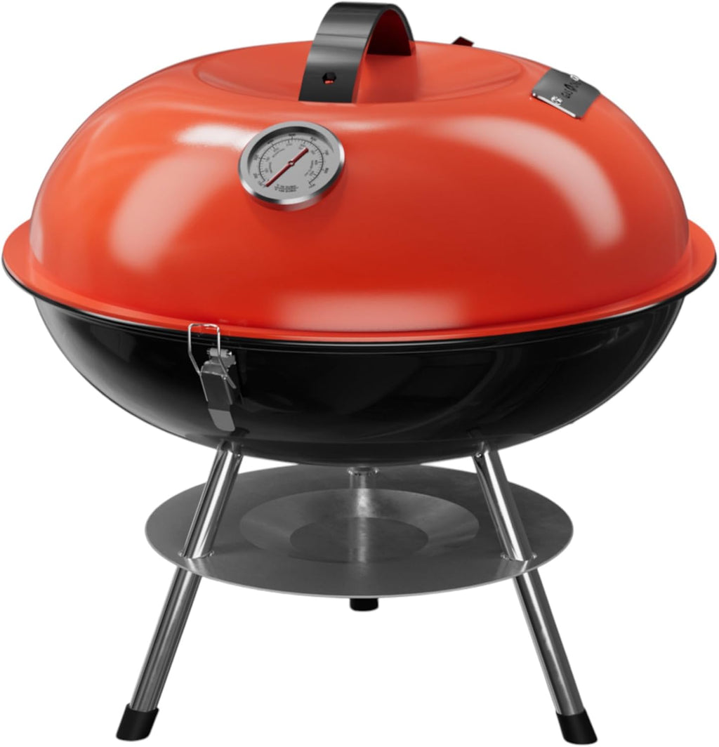 Gas One – 14-inch Portable Barbecue Grill with 3-Point Locking Lid for Heat Preservation – Dual Venting System – Small Charcoal Grill for Backyard, Camping, Boat