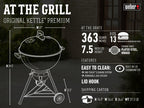 Weber Original Kettle Premium Charcoal Grill, 22-Inch, Black – Outdoor BBQ Grill with Built‑In Thermometer, Heat Control Dampers & One‑Touch™ Cleaning System