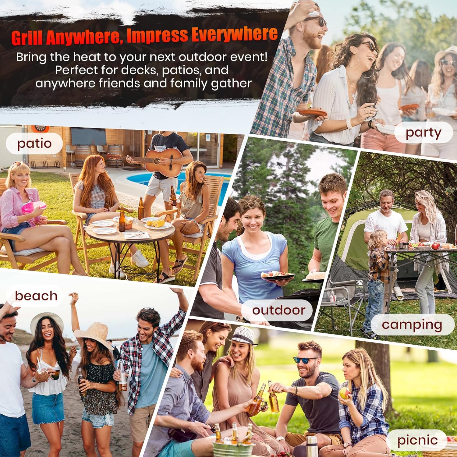 Charcoal Grill Offset Smoker: Charcoal Barbecue Grills with Spacious Cooking Area | Barrel BBQ Grill and Smokers Combo for Outdoor Patio Backyard Camping and Parties