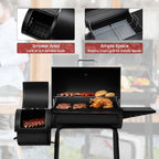 Royal Gourmet CC1830S BBQ Charcoal Grill and Offset Smoker | 823 Square Inch cooking surface, Outdoor for Camping | Black