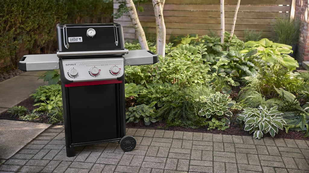 Weber Spirit E-325 Liquid Propane Gas Grill for Outdoor Cooking and BBQ, 3 Burners and 2 Boost Burners, Black – Porcelain-Enameled Cast-Iron Grates, Sear Zone